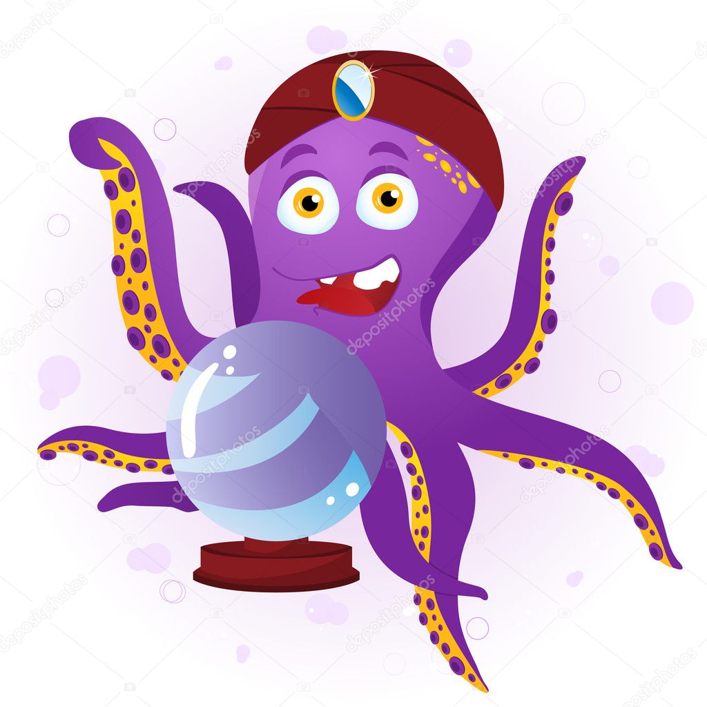 Octopus Fortune Teller with Crystal Ball.