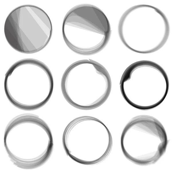 Serie de círculos de tinta dibujada a mano . — Vector de stock