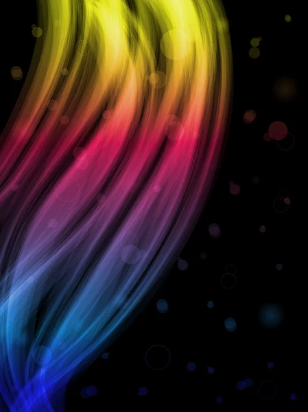 Абстрактні барвисті хвилі на чорному тлі — стоковий вектор