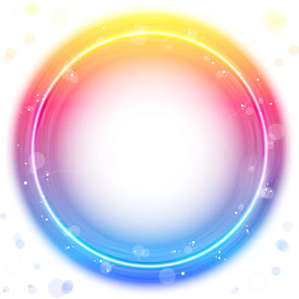Rode cirkel grens met sparkles en swirls. — Stockvector