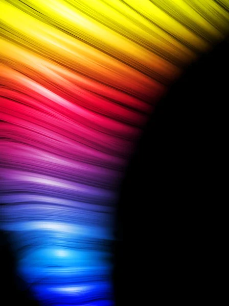 Αφηρημένη πολύχρωμο κύματα σε μαύρο φόντο — Διανυσματικό Αρχείο
