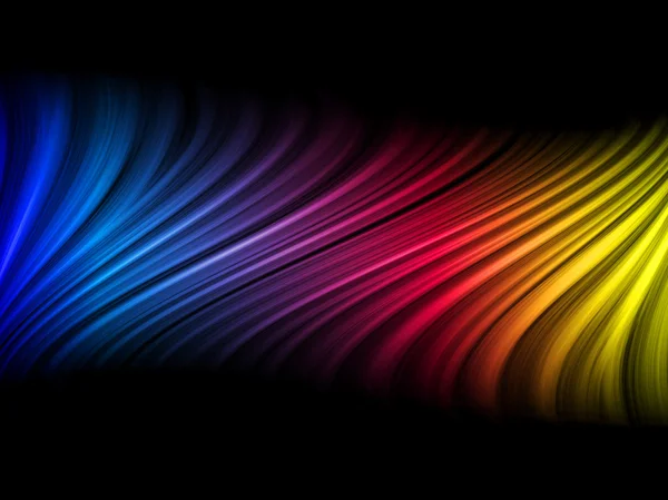 Abstrakt färgglada vågor på svart bakgrund — Stock vektor