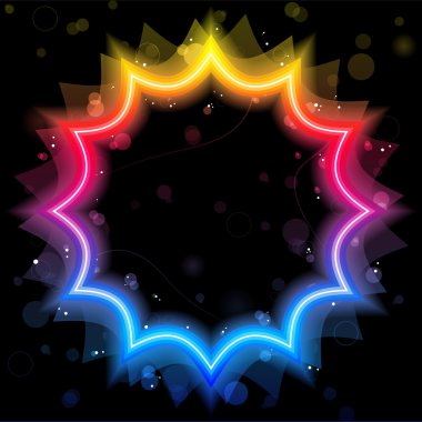 Rainbow Star Border with Sparkles and Swirls. clipart