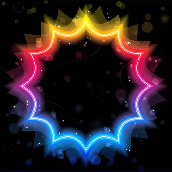 Rainbow Star Border with Sparkles and Swirls. — Stock Vector