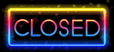 Closed Neon Sign Rainbow Color clipart
