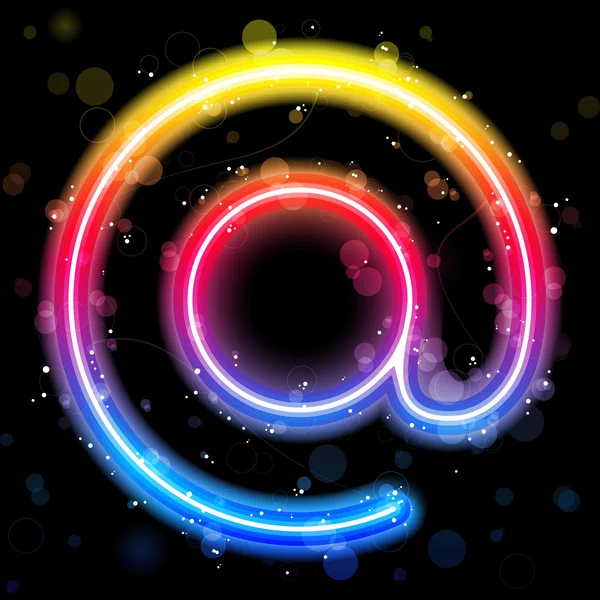Símbolo da Internet Luzes do arco-íris Glitter com brilhos —  Vetores de Stock