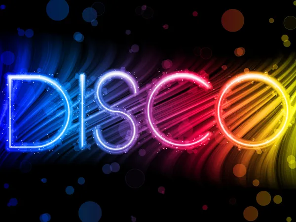 Disco abstracte kleurrijke golven op zwarte achtergrond — Stockvector