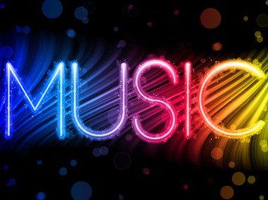 Music Party Abstract Colorful Waves on Black Background clipart