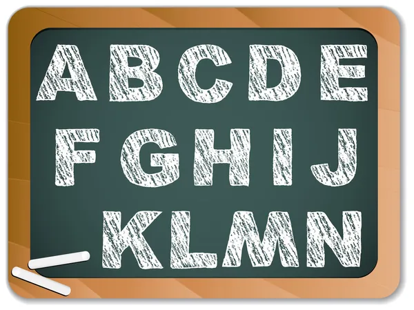 Chalk Alphabet on Blackboard — Stock Vector