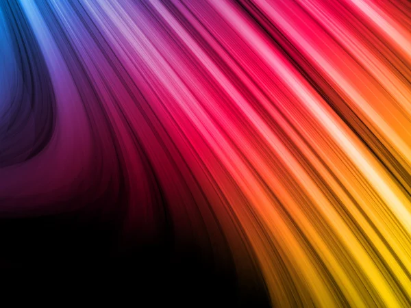 Abstrakt färgglada vågor på svart bakgrund — Stock vektor