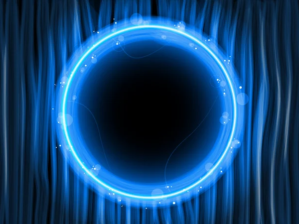 Fondo de líneas azules abstractas con círculo negro — Vector de stock