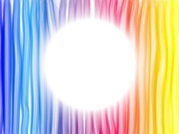 Fondo de líneas de arco iris abstracto con círculo blanco — Archivo Imágenes Vectoriales