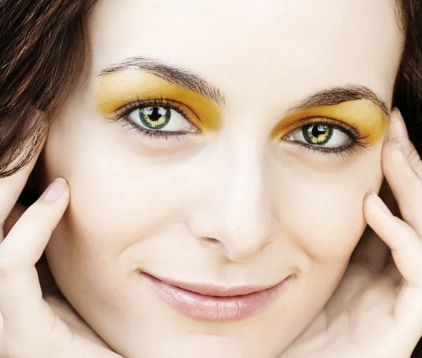 Vrouw met groene ogen — Stockfoto