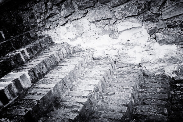 Close-up picture of old stairs.