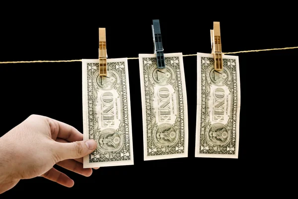 Dollars on the wire — Stock Photo, Image