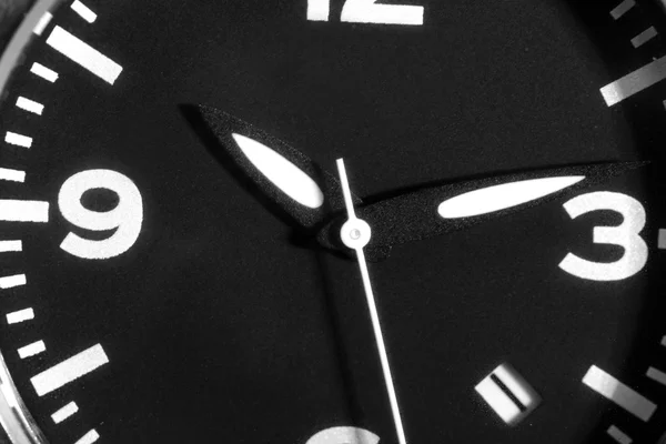 Black and white clock. — Stock Photo, Image
