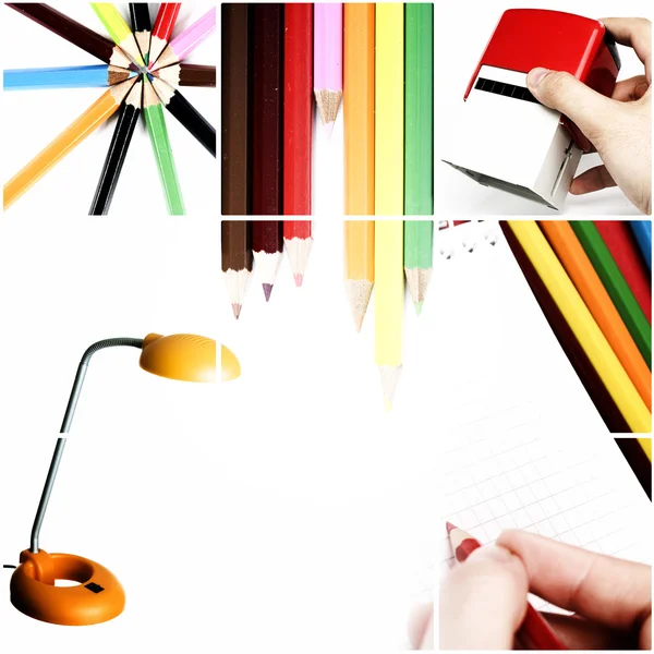 Collage de bureau coloré . — Photo