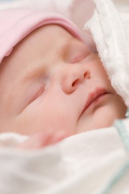 Peaceful Sleeping Newborn Baby clipart