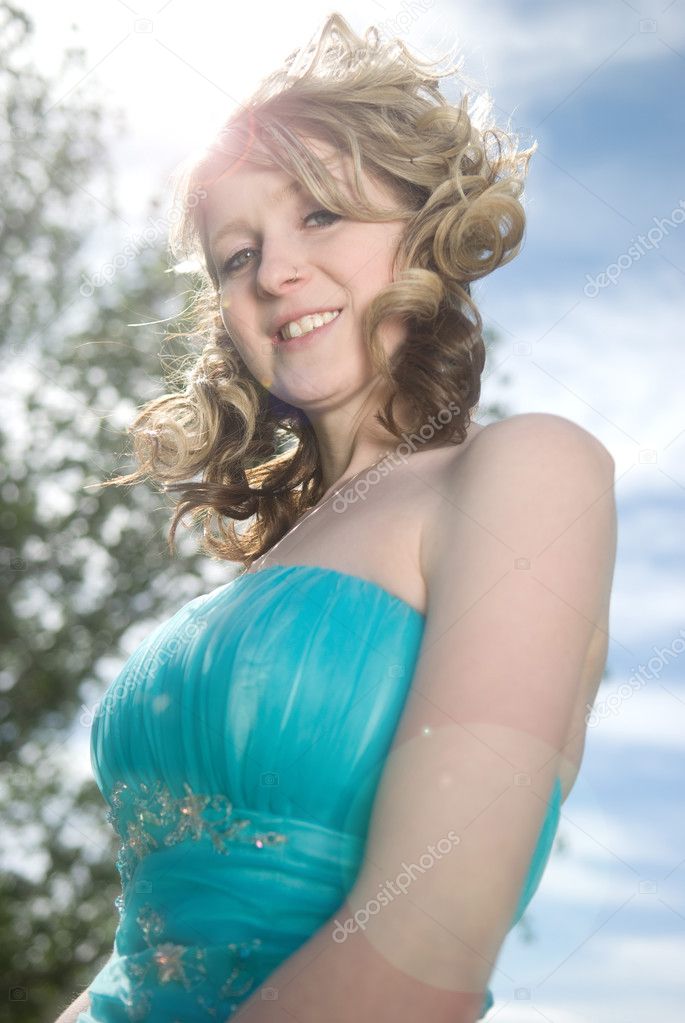 Beautiful Young Girl with Sun Flare