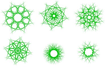 Green snowflakes clipart