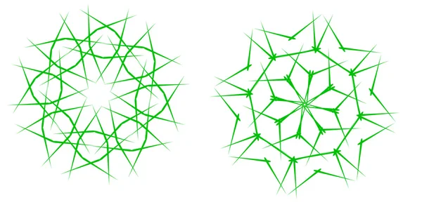Gröna snöflingor — Stock vektor