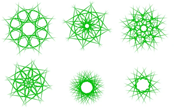 Flocons de neige verts — Image vectorielle