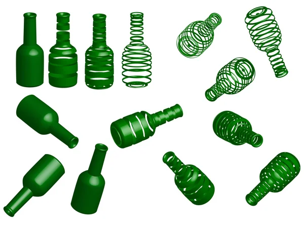 Zöld palackok — Stock Vector