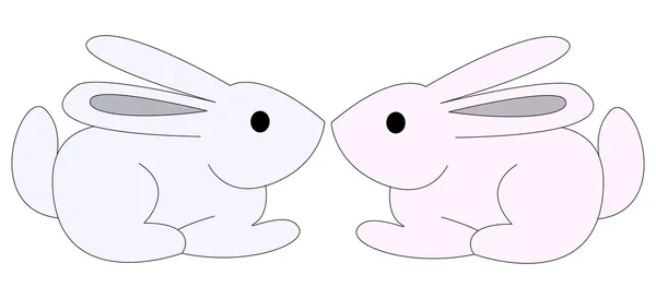 Two rabbits — Stock Vector