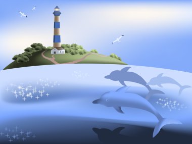 Sea scene clipart