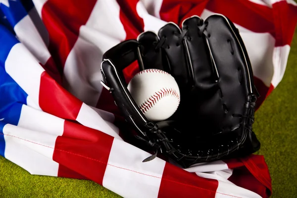 Stock image Leather glove with baseball