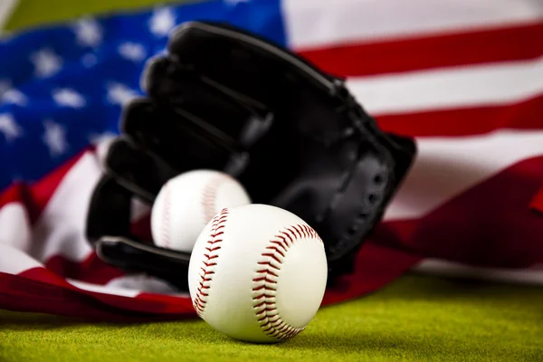 stock image Leather glove with baseball