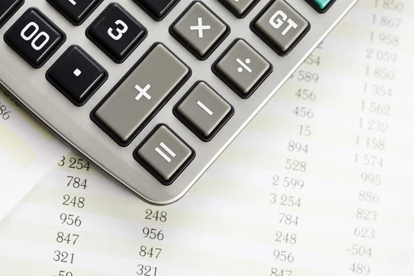 Kalkulator finansowy planowania, — Zdjęcie stockowe
