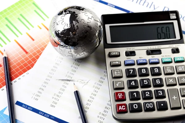 Planejamento Financeiro, Calculadora — Fotografia de Stock
