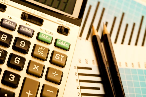 Financiële planning, rekenmachine — Stockfoto