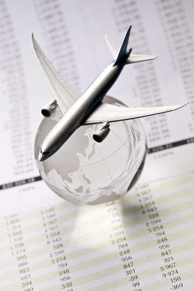 stock image Airliner with a globe