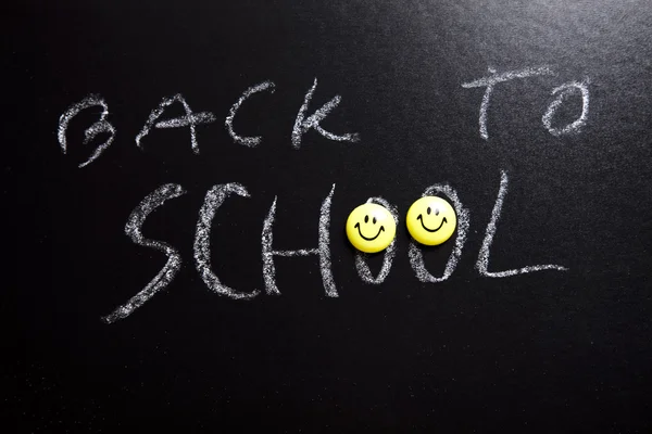 De volta à escola, inscrição no quadro negro — Fotografia de Stock