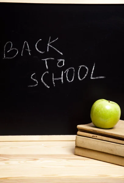 Back to school, inscription on blackboard — Stock Photo, Image