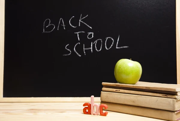 Inscription on a school chalkboard, back to school — Stock Photo, Image