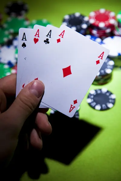 Spelkort i kasino — Stockfoto