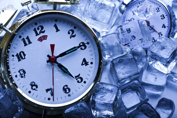 stock image Ice cubes & Alarm clock