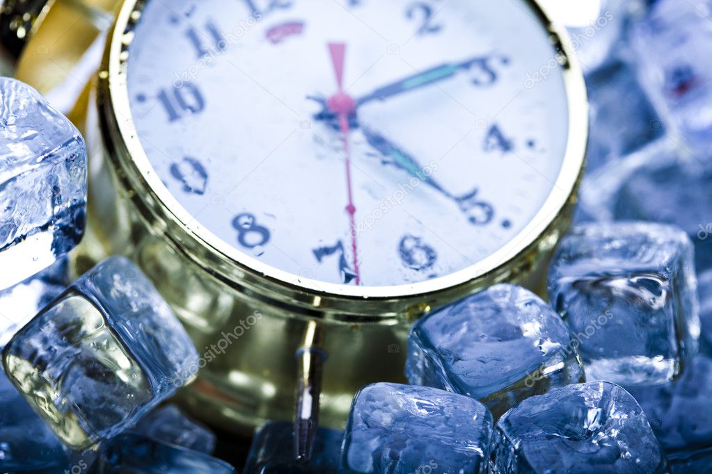 The time has come - alarm clock and ice