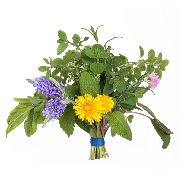 Kräuter- und Blumenblatt-Posy — Stockfoto