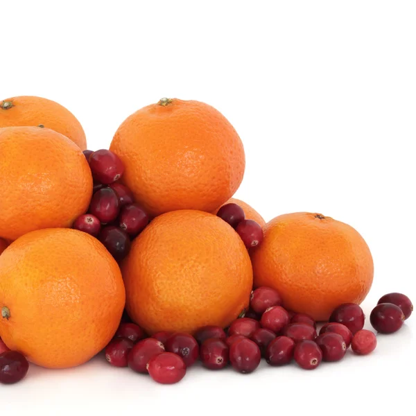 Tangerine et fruits de canneberge — Photo