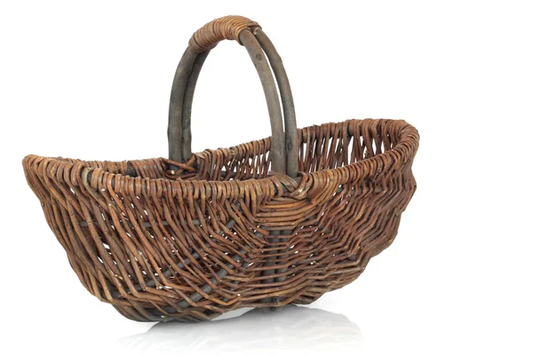 Rustic Wicker Basket — Stock Photo, Image
