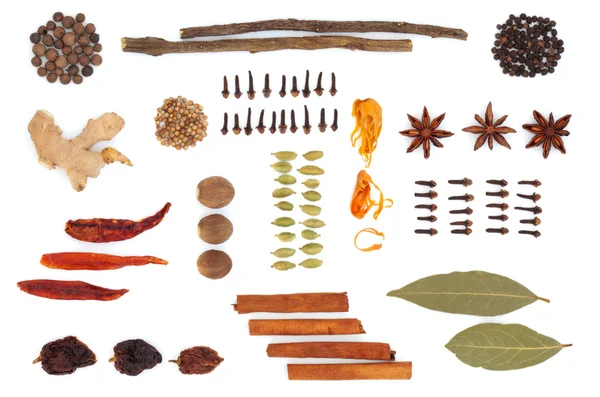 Selección de especias y hierbas — Foto de Stock