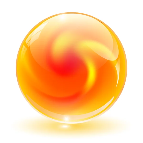 3D crystal, glass sphere vector. — Stock Vector