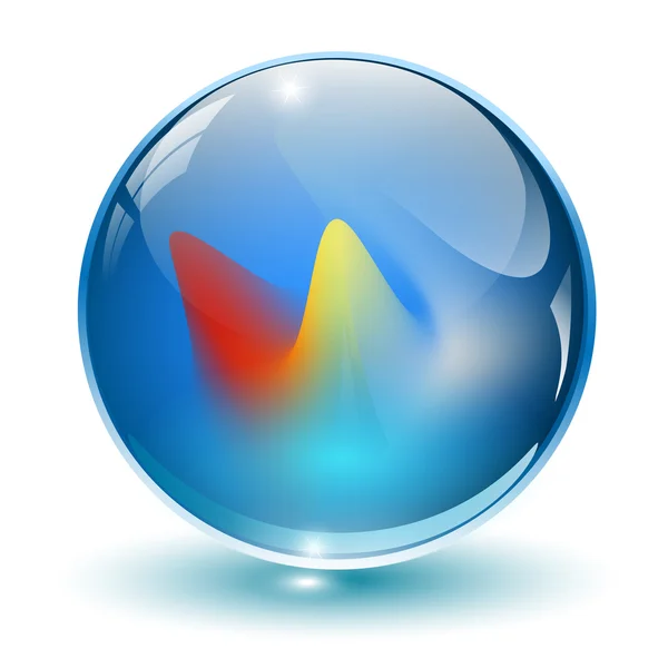 Cristal 3D, vector de esfera de vidrio . — Vector de stock