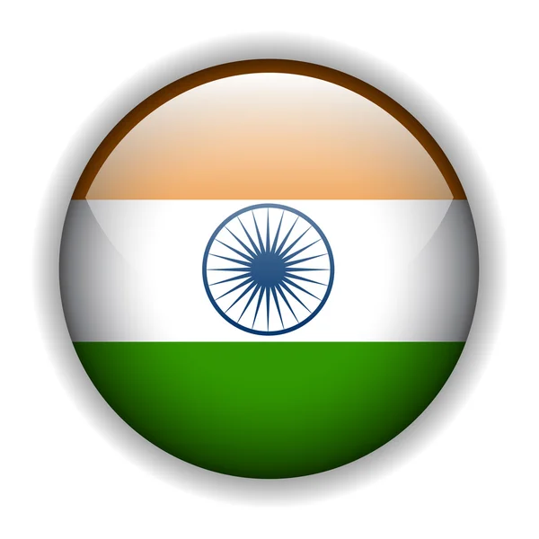 Botón bandera de la India, vector — Archivo Imágenes Vectoriales