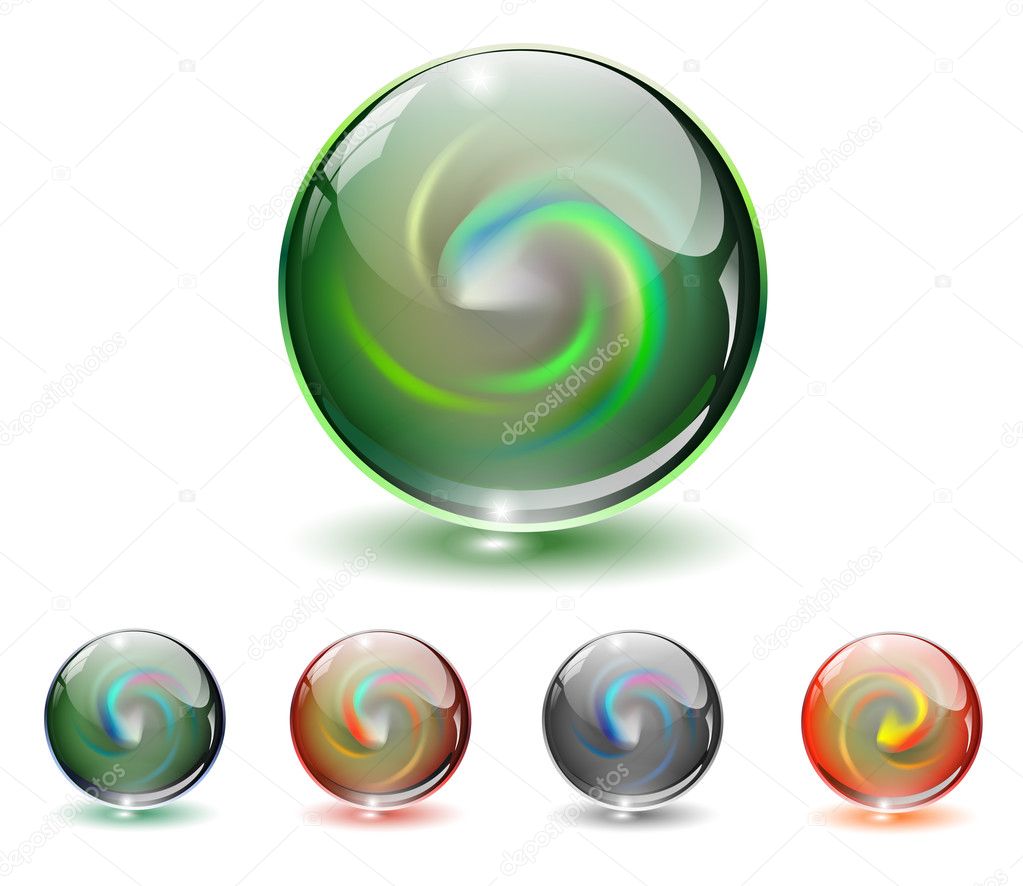 Crystal, glass sphere vector.