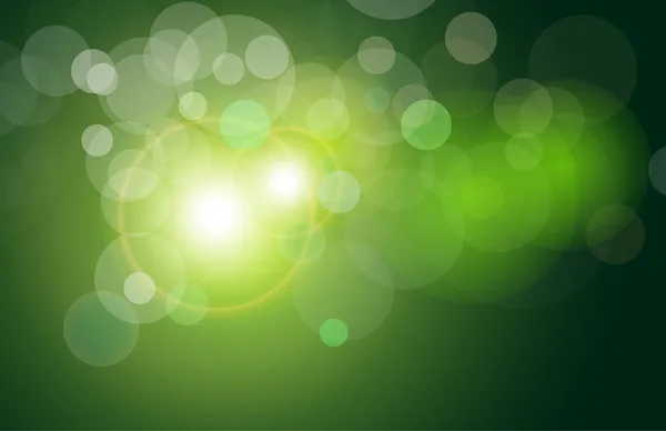 Vetor abstrato fundo verde luzes — Vetor de Stock